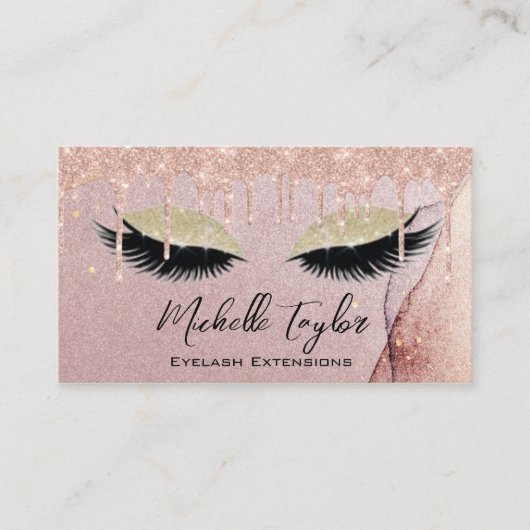 Makeup Artist Eyelash Lashes Glitter Drift Roos Visitekaartje (Voorkant)