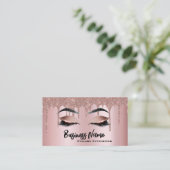 Makeup Artist Eyelash Lashes Glitter Drift Roos Visitekaartje (Staand voorkant)