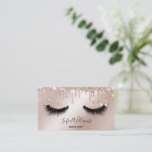 Makeup Artist Eyelash Lashes Glitter Drift Roos Visitekaartje (Staand voorkant)
