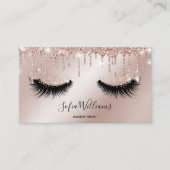 Makeup Artist Eyelash Lashes Glitter Drift Roos Visitekaartje (Voorkant)