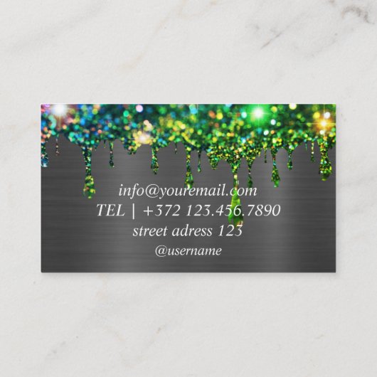 Makeup Artist Eyelash Lashes Glitter Drift Roos Visitekaartje (Achterkant)