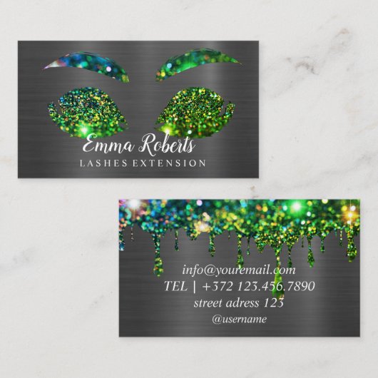 Makeup Artist Eyelash Lashes Glitter Drift Roos Visitekaartje (Voorkant / Achterkant)