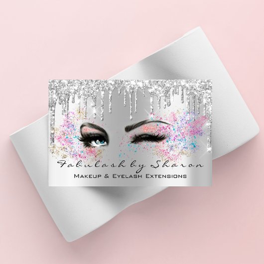 Makeup Artist Eyelash Lashes Glitter Drift Silver Visitekaartje