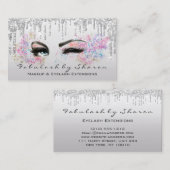 Makeup Artist Eyelash Lashes Glitter Drijft grijs Visitekaartje (Voorkant / Achterkant)