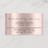 Makeup Artist Eyelash Lashes Glitter Drijft roze Visitekaartje (Achterkant)
