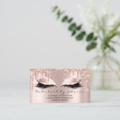 Makeup Artist Eyelash Lashes Glitter Drijft roze Visitekaartje (Staand voorkant)
