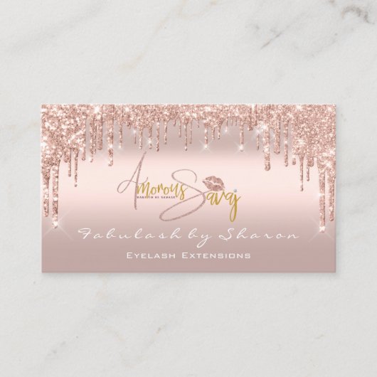 Makeup Artist Eyelash Lashes Glitter Drips Logo1 Visitekaartje (Voorkant)