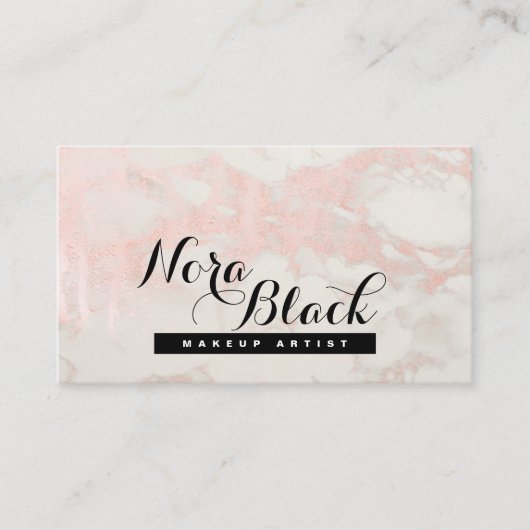 Makeup Artist Eyelash Lashes Glitter Pink Rose Visitekaartje (Voorkant)