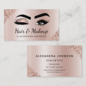 Makeup Artist Eyelash Lashes Glitter Roos Gold Visitekaartje (Voorkant / Achterkant)