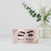 Makeup Artist Eyelash Lashes Glitter Roos Gold Visitekaartje (Staand voorkant)