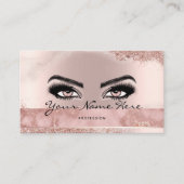 Makeup Artist Eyelash Lashes Glitter Roos script Visitekaartje (Voorkant)