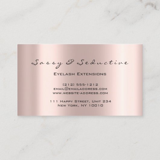 Makeup Artist Eyelash Lashes Glitter Sassy Seducti Visitekaartje (Achterkant)