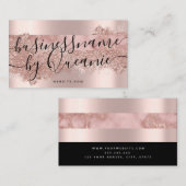 Makeup Artist Eyelash Lashes Glitter Script Roos Visitekaartje (Voorkant / Achterkant)