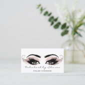 Makeup Artist Eyelash Lashes Glitter White New Visitekaartje (Staand voorkant)