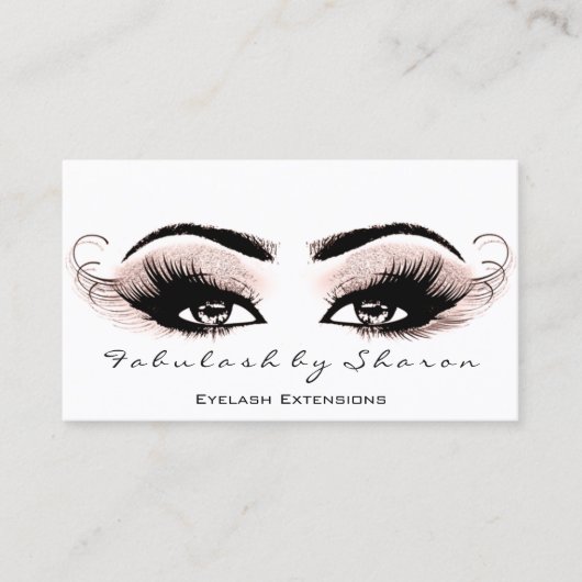 Makeup Artist Eyelash Lashes Glitter White New Visitekaartje (Voorkant)