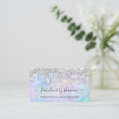 Makeup Artist Eyelash Lashes Holographic Diamond Visitekaartje (Staand voorkant)