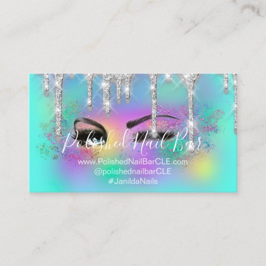Makeup Artist Eyelash Lashes Holographic Eyelash Visitekaartje (Voorkant)