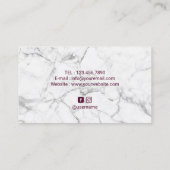 Makeup Artist Eyelash Lashes Marble Beauty Salon Visitekaartje (Achterkant)