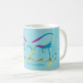 Makeup Artist Eyelash Lashes Verf Drijvingen Blauw Koffiemok (Voorkant rechts)