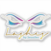 Makeup Artist Eyelash Lashes Verf Drijvingen Blauw Sticker (Voorkant)