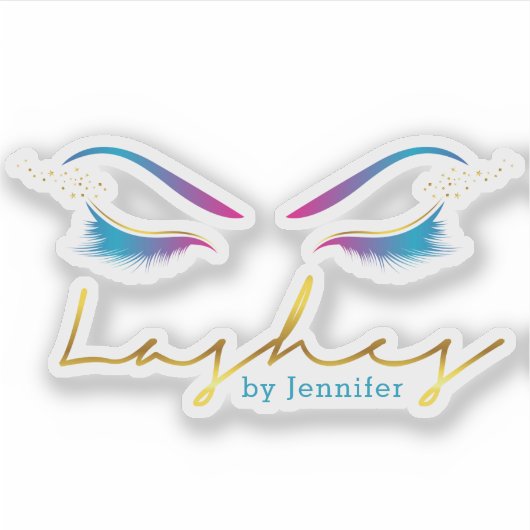 Makeup Artist Eyelash Lashes Verf Drijvingen Blauw Sticker (Voorkant)