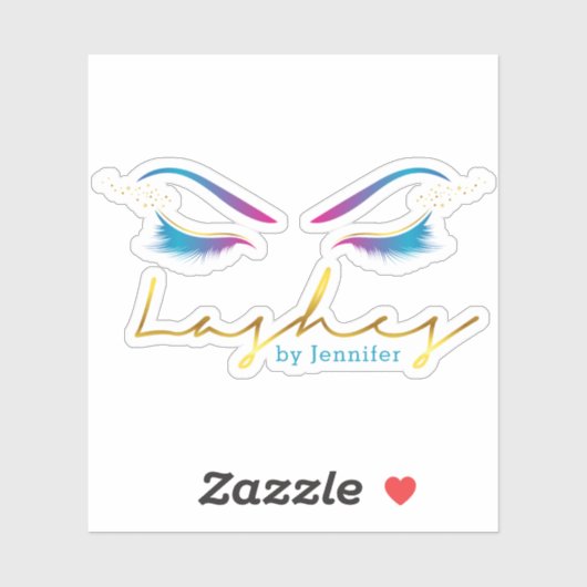 Makeup Artist Eyelash Lashes Verf Drijvingen Blauw Sticker (Vel)