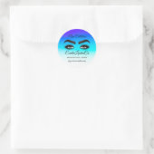 Makeup Artist Eyelash Logo Ombre Blue White Ronde Sticker (Tas)