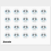 Makeup Artist Eyelash Logo World Blue Map Ronde Sticker (Vel)