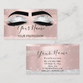 Makeup Artist Eyelash Microblading Silver Roos Visitekaartje (Voorkant / Achterkant)