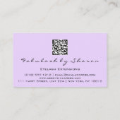 Makeup Artist Eyelash QRCODE Holografisch Roze Visitekaartje (Achterkant)