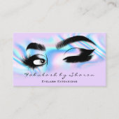 Makeup Artist Eyelash QRCODE Holografisch Roze Visitekaartje (Voorkant)