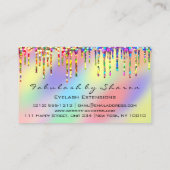 Makeup Artist Eyelash Rainbow Drivers Holograaf Visitekaartje (Achterkant)