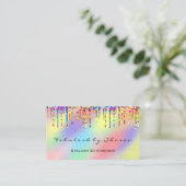 Makeup Artist Eyelash Rainbow Drivers Holograaf Visitekaartje (Staand voorkant)
