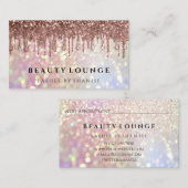 Makeup Artist Eyelash Roos Drip Glitter Hair Nails Afsprakenkaartje (Voorkant / Achterkant)