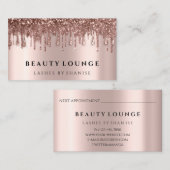 Makeup Artist Eyelash Roos druppelt haarnagels in  Afsprakenkaartje (Voorkant / Achterkant)