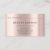 Makeup Artist Eyelash Roos druppelt haarnagels in  Afsprakenkaartje (Achterkant)