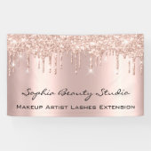 Makeup Artist Eyelash Roos druppelt roze Glitter L Spandoek (Horizontaal)