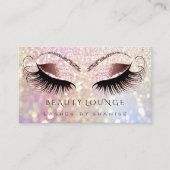Makeup Artist Eyelash Roos Glam Glitter Hairdstyle Afsprakenkaartje (Voorkant)