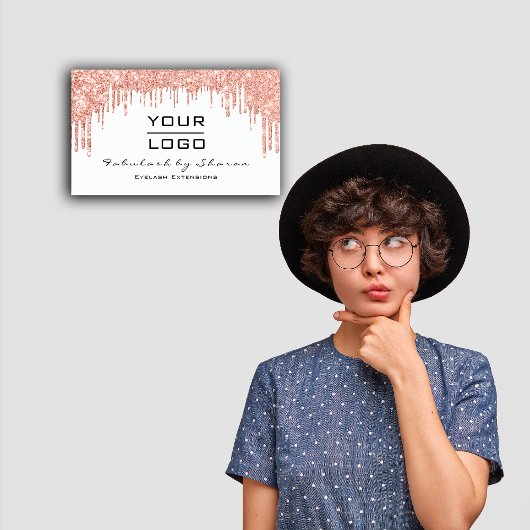 Makeup Artist Eyelash Roos Glitter Drift Logo Visitekaartje