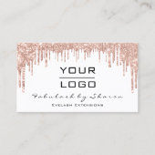 Makeup Artist Eyelash Roos Glitter Drift Logo Visitekaartje (Voorkant)