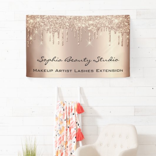 Makeup Artist Eyelash Roos Gold Drivers Glitter Spandoek (Insitu)