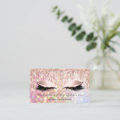 Makeup Artist Eyelash Roze Glitter Drijft Roos Visitekaartje (Staand voorkant)