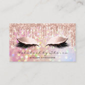 Makeup Artist Eyelash Roze Glitter Drijft Roos Visitekaartje (Voorkant)