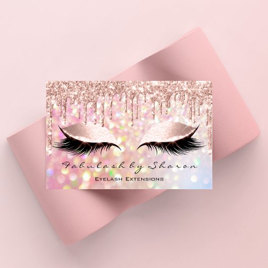 Makeup Artist Eyelash Roze Glitter Drijft Roos Visitekaartje