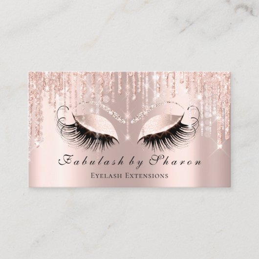 Makeup Artist Eyelash Sparkly Eyes Glitter Strings Visitekaartje (Voorkant)