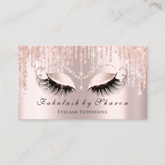 Makeup Artist Eyelash Sparkly Eyes Glitter VIP Visitekaartje (Voorkant)