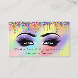Makeup Artist Eyelash Unicornn Paarse Holograaf Visitekaartje