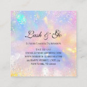 Makeup Artist Eyelashes Brows Holografen Silver Vierkante Visitekaartje (Achterkant)