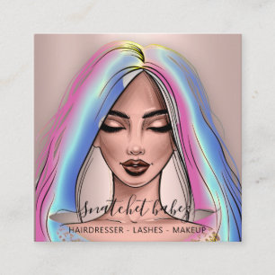 Makeup Artist Eyelashes Brows Roos Holograaf Vierkante Visitekaartje