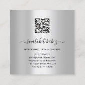 Makeup Artist Eyelashes Brows Silver Holograaf Vierkante Visitekaartje (Achterkant)